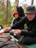 Lunchdags, köttbullar och makaroner.